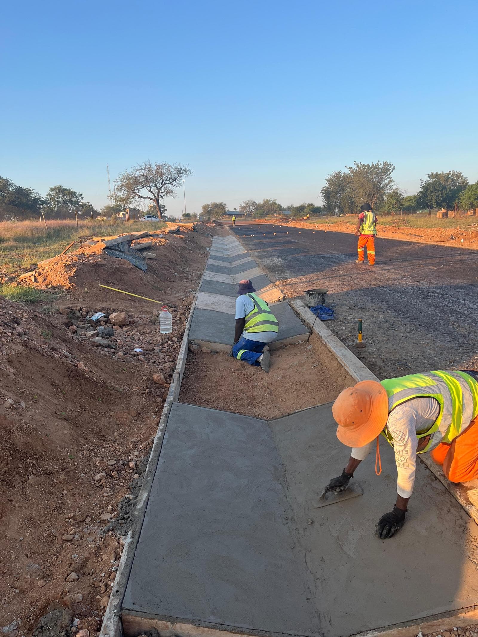 Concrete channel work in progress