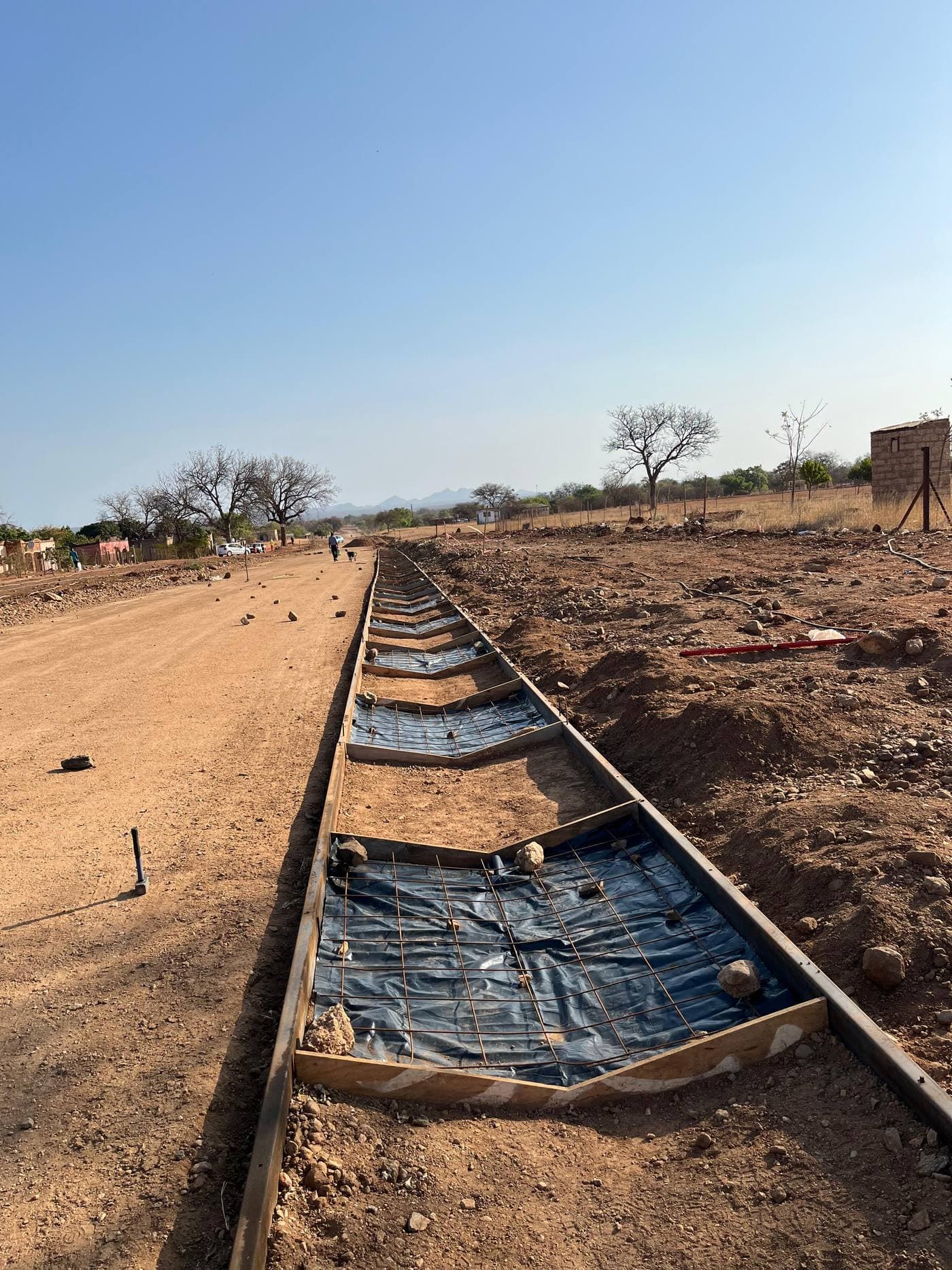 Completed concrete channel section