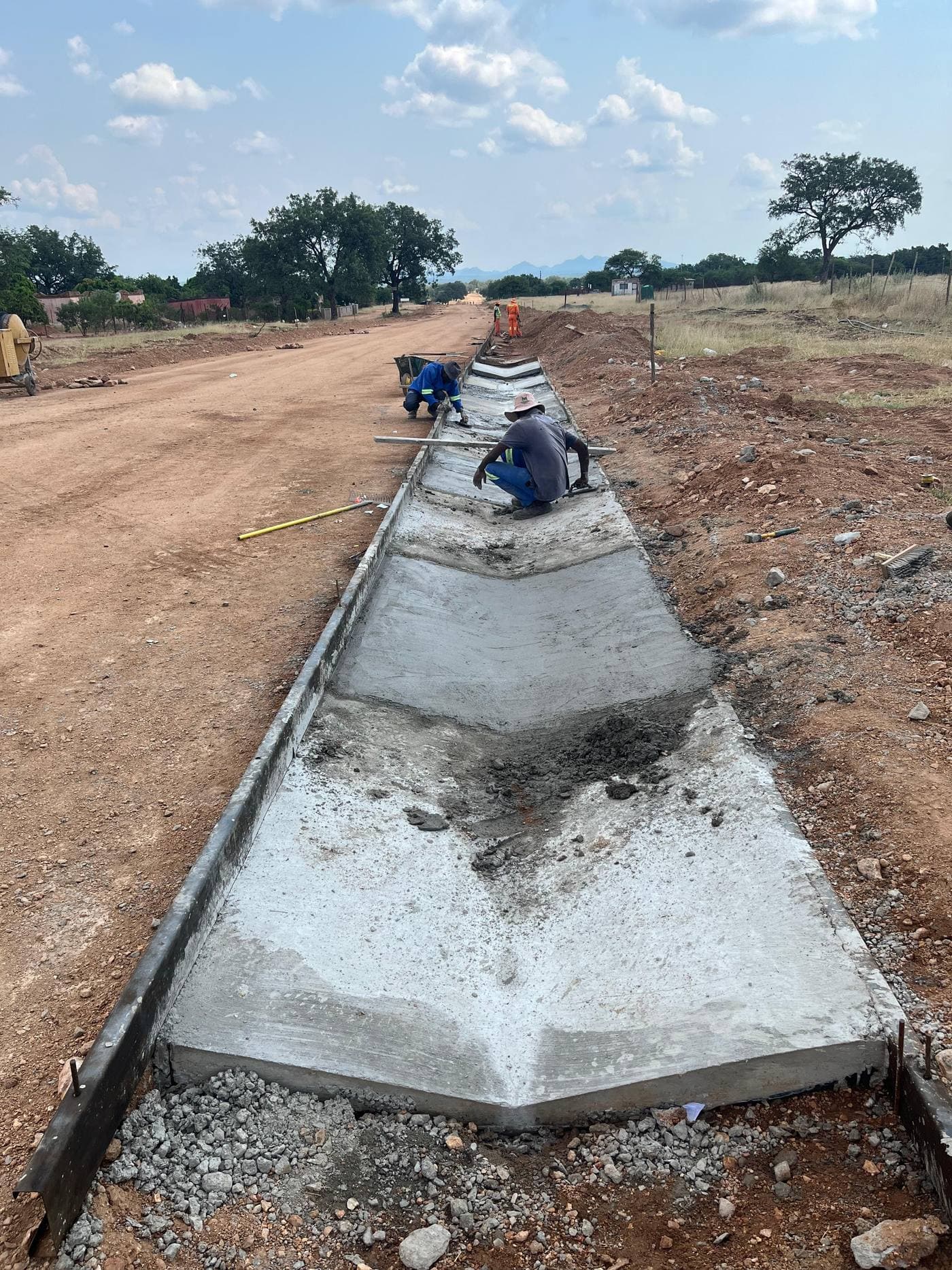 Finished concrete channel section
